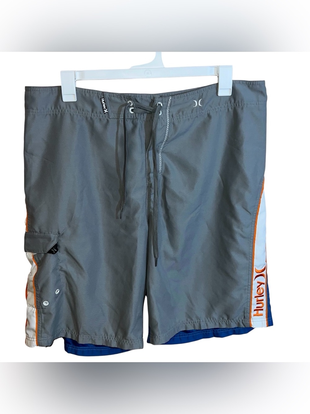 Hurley Board Shorts Men’s 38/XL Grey Blue White Orange